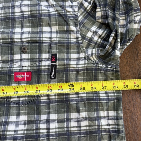 Dickies FR Flannel LS Shirt Mens 4X Green Plaid HRC 2 2112 Flame Resistant - Picture 8 of 8